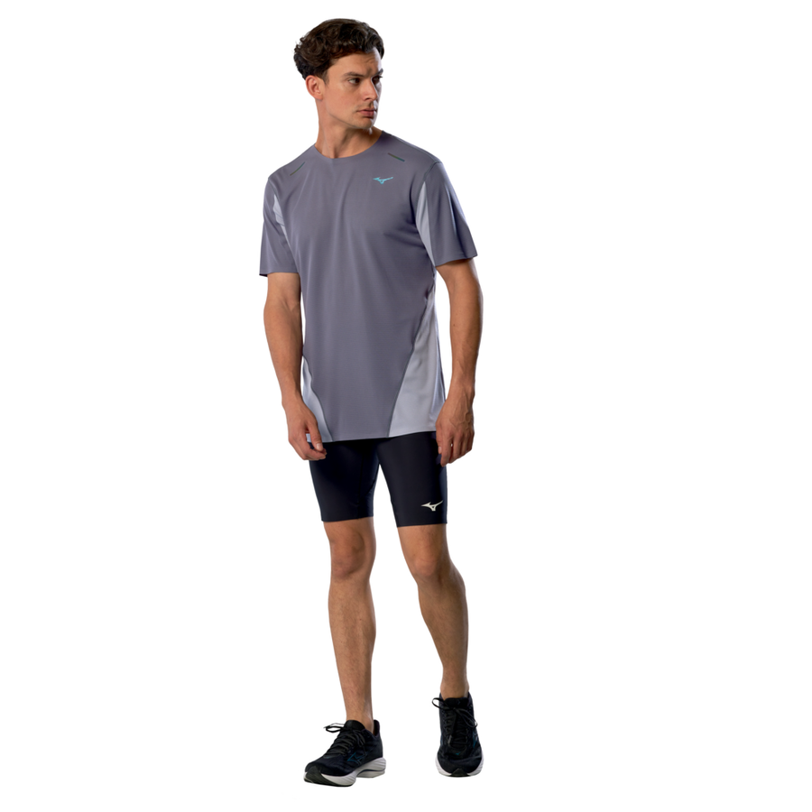 Mizuno Tech Light Dryaeroflow Short Sleeve Tee Odyssey Gray